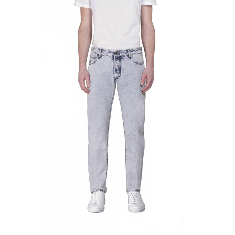 NEW MOORER men's pavel slim straight jeans in blue